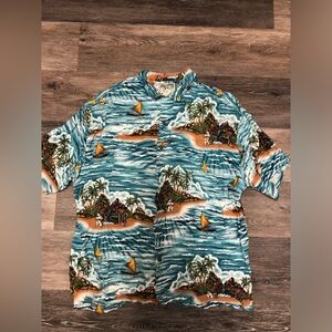 Big Dogs Tropical Hawaiian Print Button Down Shirt Men’s Size XL